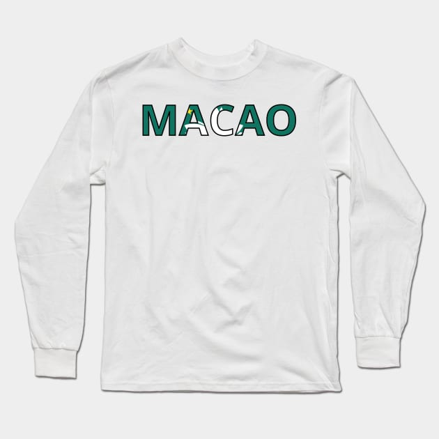 Drapeau Macao Long Sleeve T-Shirt by Pixelforma